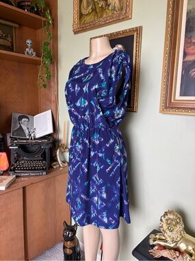 Vintage Mossimo Blue Short Sleeve Dress Size XL Academic Librarian Minimalist